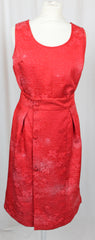Red silk top and skirt set