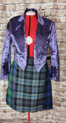 Purple mix kilt and Velvet Jacket