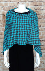 Turquoise And Navy Blue Poncho