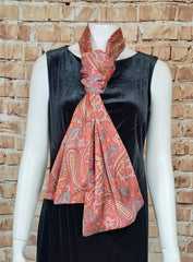 A Paisley Print Red Scarf