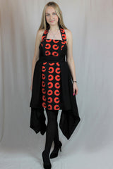 Red And Black Silk Dress