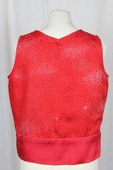 Red silk top and skirt set